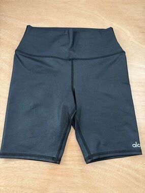 ALO Yoga Black Airbrush  High-Rise Bike Shorts